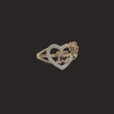 Heart Quinceañera Ring W/ Rose