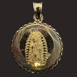 Medium Tri-Color Virgen Mary Pendant