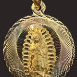 Large Tri-Color Virgen Mary Pendant