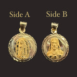 Tri-Color Double Sided Vigen Mary/Sacred Heart