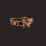 Cuban Link Initial Ring
