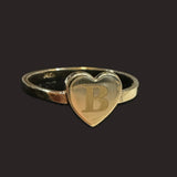 Engraved Plain Initial Heart Ring