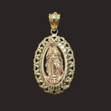 Long Oval Virgen Mary Pendant