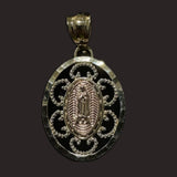 Long Oval Virgen Mary W/ Design
