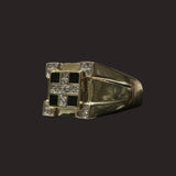 Squared Cross Ring W/ CZ