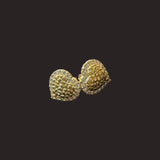 Small Nugget Heart Earrings W/ CZ