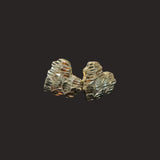 Small Heart Nugget Earrings Diamond Cut